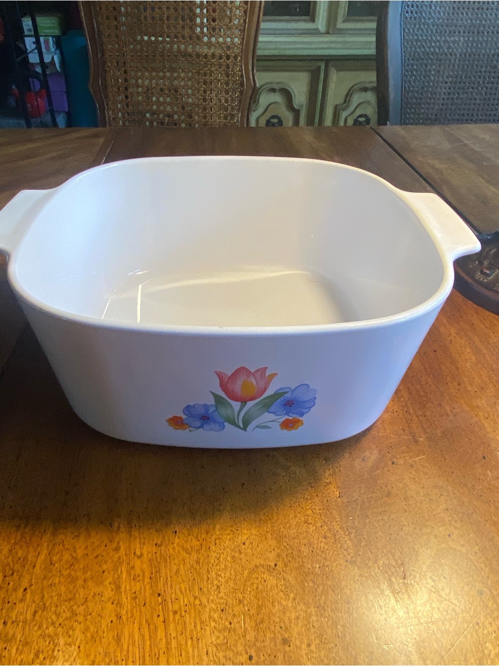 Corningware Fresh Cut 5 Qt Casserole with Colorful Floral Tulip Design